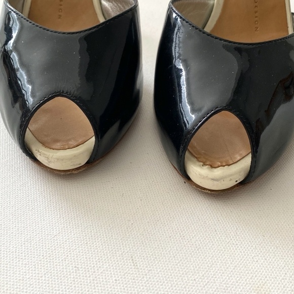 Giuseppe Zanotti - Raquel 85 bow-detailed patent-leather  Giuseppe Zanotti Black White Patent Leather Pumps